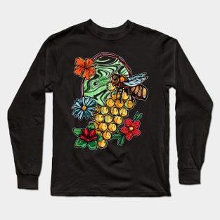 Cute bee with honeycomb, Save the bees Long Sleeve T-Shirt